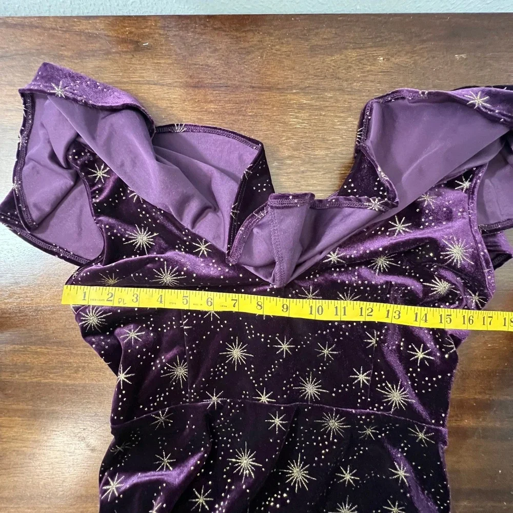 Cider Purple Velvet Celestial Star Maxi Dress Small Whimsigoth Fairy Grunge